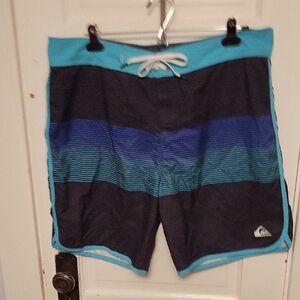 Quiksilver Aqua and Navy Swim Shorts
